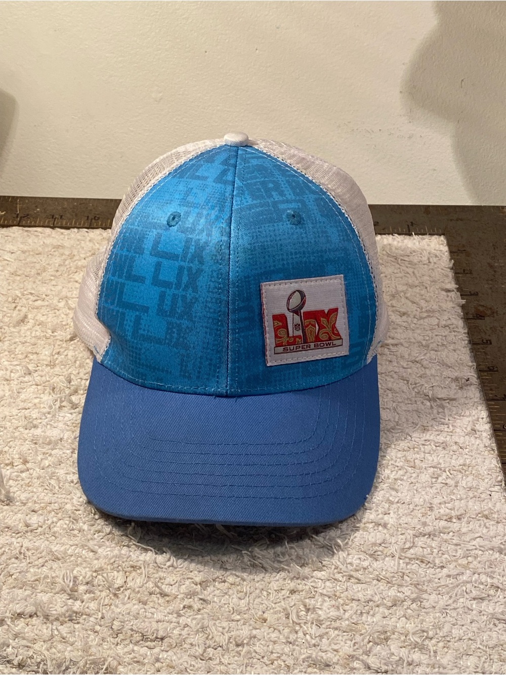 Super Bowl 59 Light Blue & White Trucker Hat with Bud Light Logo